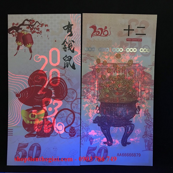 tiền 50 dola macao con chuột
